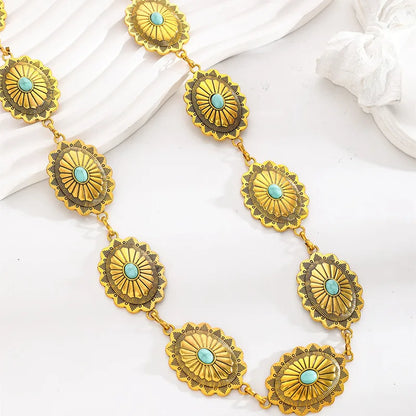 1-teiliges Set Taillenketten-Accessoires für Damen im Retro-Stil im böhmischen Ethno-Stil, hochwertiger silberner Metallkettengürtel mit Rockgürtel So ist Leben