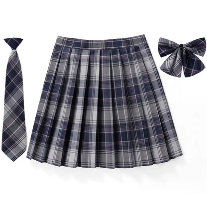 Frauen Hohe Taille Gefaltete Rock Plaid Krawatte Sommer Neue Harajuku Preppy Mini EINE Linie Japanische Schule Uniformen Mädchen Kawaii Rock So ist Leben