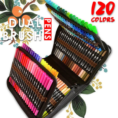 12/24/60/72/100/120 Farben Aquarell Kunst Marker Pinsel Stift Dual Tip Fin eliner Zeichnung für Kalligraphie Malerei Set Kunst zubehör So ist Leben