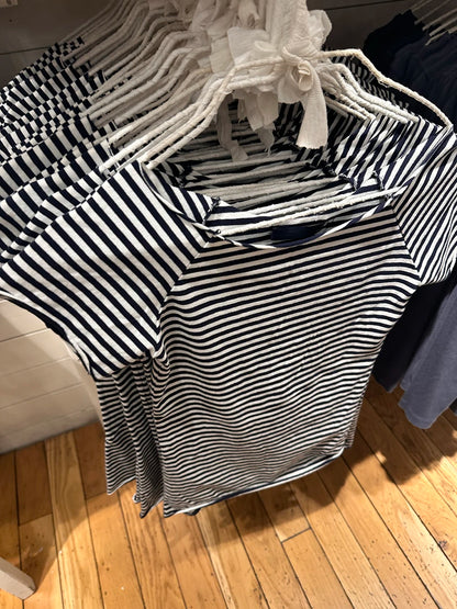 Gerollt Slash Neck Gestreiftes T-Shirt Frauen Sommer Kurzarm Casual Tees Tops Mode Y2K Dünnes T-shirt T-Shirts 2025 So ist Leben