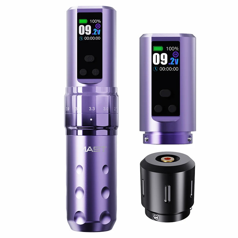 Mast Fold2 Pro Tätowiermaschine Komplett mit Kit Kabellos Rotary Pen 7 Hübe 2 Akkus 2000 mAh Netzteil für Körperkunst Dauerhafter Make-up tattoo maschine set  tattoo zubehör So ist Leben