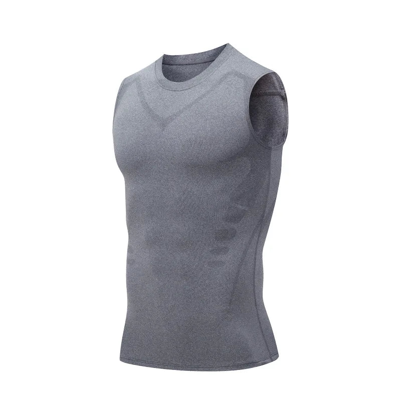 Herren-Kompressions-Tanktop für Herren, Fitnessstudio, ärmellos, schnell trocknend, Sportbekleidung, für Herren, Fitness, Bodybuilding, Weste, Workout, Muskel-Top So ist Leben