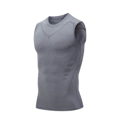 Herren-Kompressions-Tanktop für Herren, Fitnessstudio, ärmellos, schnell trocknend, Sportbekleidung, für Herren, Fitness, Bodybuilding, Weste, Workout, Muskel-Top So ist Leben