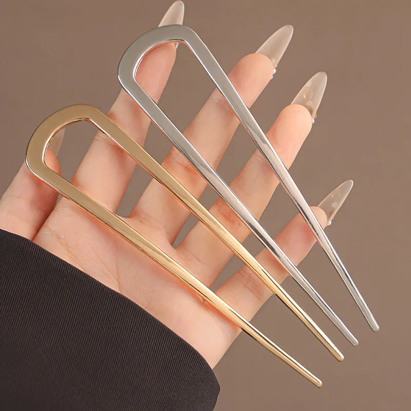 Neue Einfache U-förmige Haarnadel Metall Haar Sticks U Französisch Haar Clips Pins Modische Haar Schmuck Zubehör für Frauen Großhandel So ist Leben