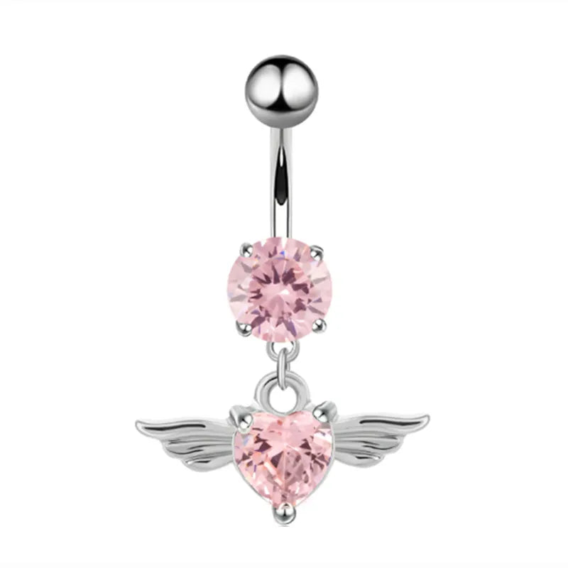 Herzförmiger Nabelring Ornament Wassertropfen 14G Bauchnabelpiercing Langhantel Anhänger Bauch Nombril Piercing Damenschmuck So ist Leben