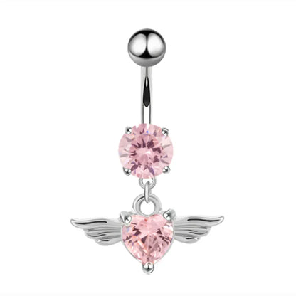Herzförmiger Nabelring Ornament Wassertropfen 14G Bauchnabelpiercing Langhantel Anhänger Bauch Nombril Piercing Damenschmuck So ist Leben