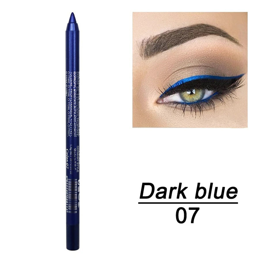 14-farbiger bunter Eyeliner-Stift, hoch pigmentierter perlmutt schimmernder Metallic-Smokey-Punk-Eyeliner im Gothic-Stil, langlebiger Water Pro So ist Leben