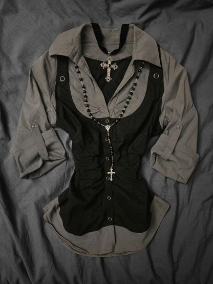 Frau Mode Cool Girl Flut Shirts Harajuku Punk Y2K Ästhetische Vintage Kleidung Täglich Weibliche Klassische Gothic Langarm Tops So ist Leben