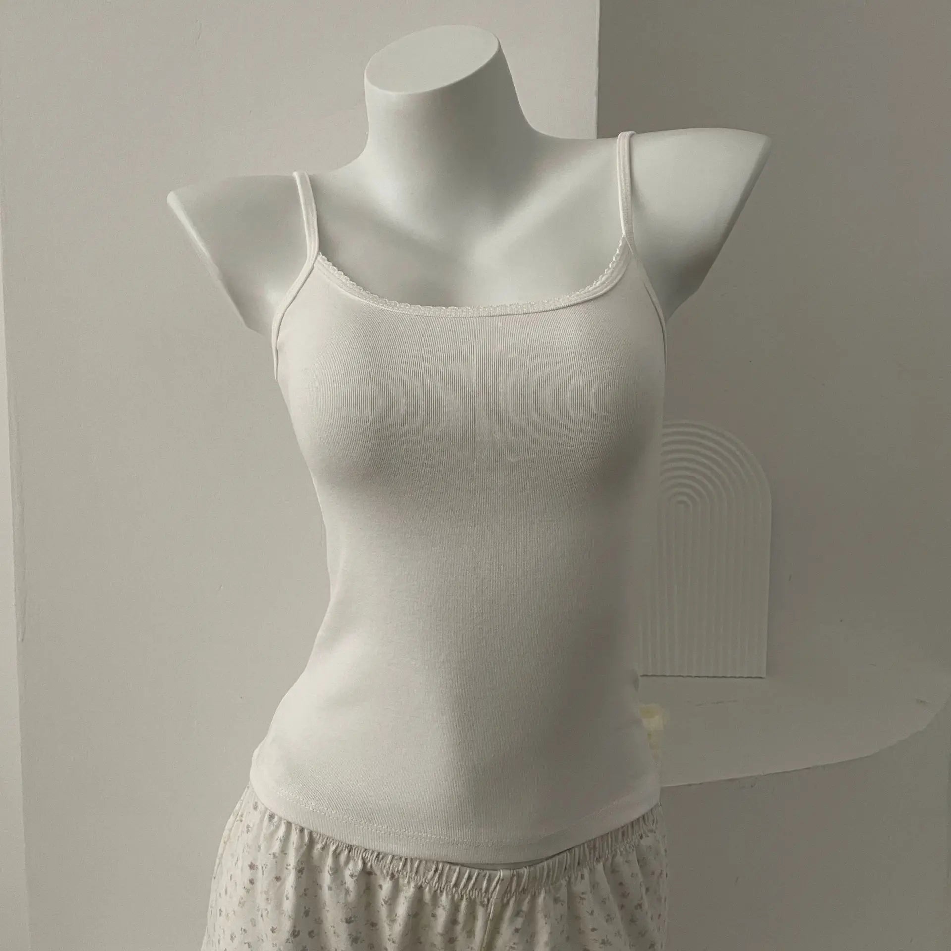 Süße Blumendruck Öse Schleife abgeschnittene Westen Frauen Baumwolle beiläufige dünne Spitzenbesatz Tank Tops Vintage Adrette süße Leibchen Y2K So ist Leben