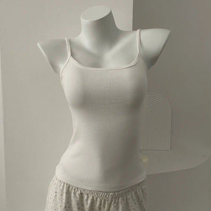 Süße Blumendruck Öse Schleife abgeschnittene Westen Frauen Baumwolle beiläufige dünne Spitzenbesatz Tank Tops Vintage Adrette süße Leibchen Y2K So ist Leben