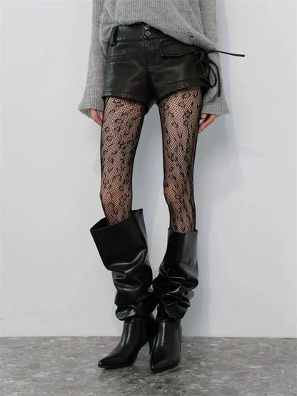 Gothic Leggings mit floralem Muster - So ist Leben