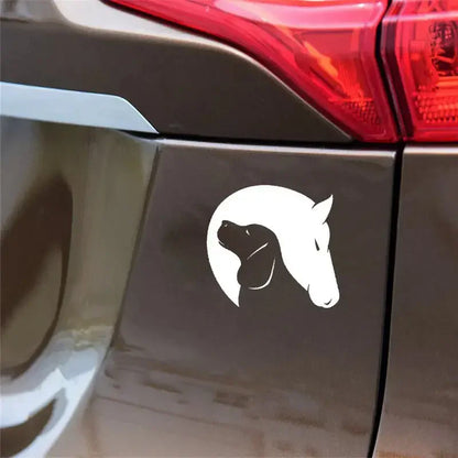 Hund und Pferd Freundschaft Liebe Tiere Dekor Auto Vinyl Aufkleber Stiker schwarz So ist Leben