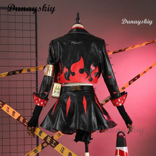Burnice Weißes Cosplay-Kostüm, Perücke, Haar, Zenless Zone Zero, Rollenspiel, Halloween-Party, Brille, Frau, Comic-Con-Verkleidung, Kampfset So ist Leben