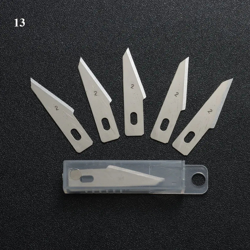 10PCS Klingen Cutter Handwerk Holz Carving Messer Gravur Nicht-Slip Metall Skalpell Messer Teile Handy PCB Reparatur hand Werkzeuge So ist Leben