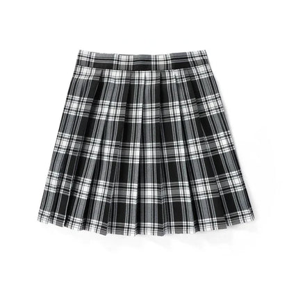Sommer Frauen Hohe Taille Gefaltete Plaid Röcke Mini Tennis Rock Harajuku JK Japanische Schuluniform Kurze A-Line Mini Rock Mädchen So ist Leben