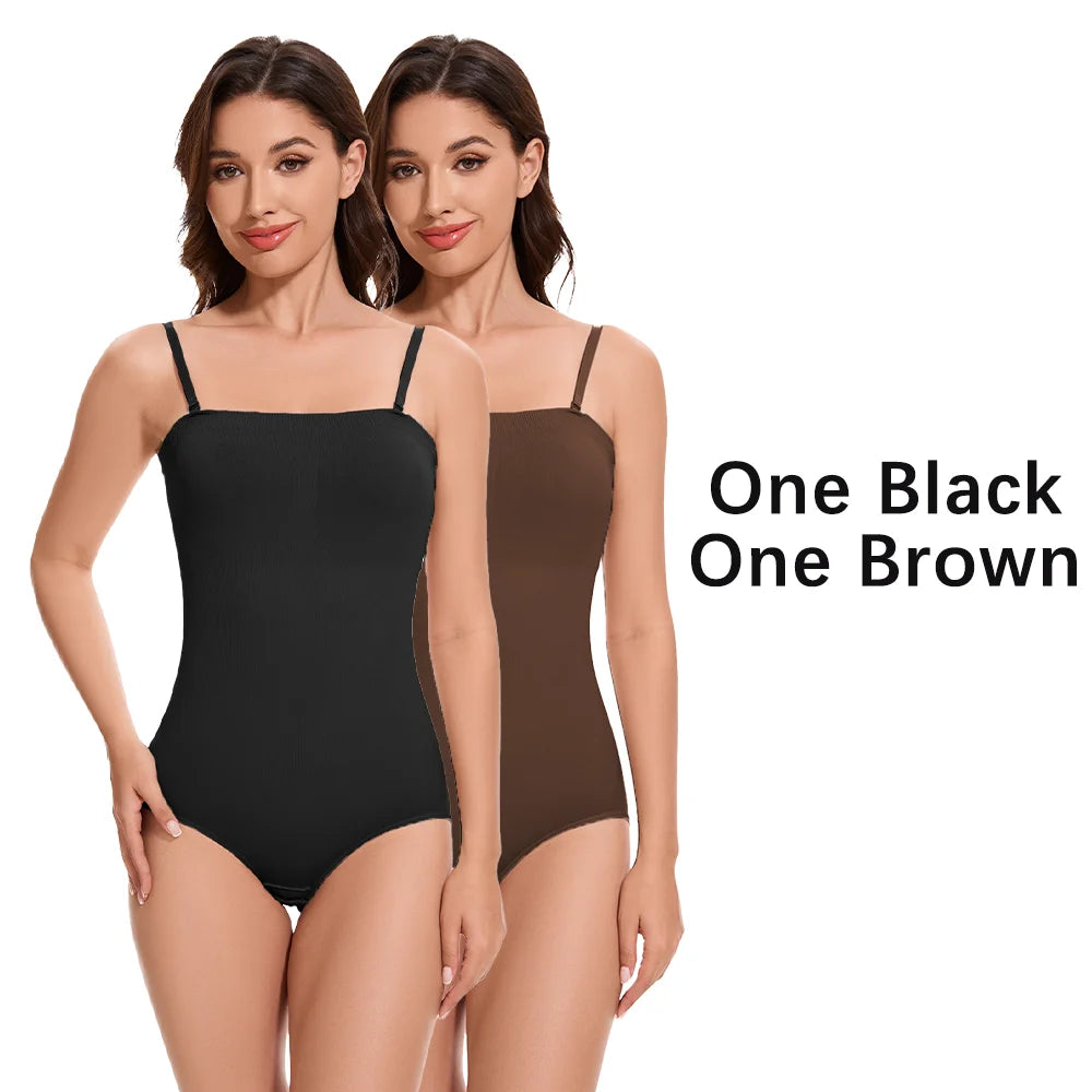 Molasus Abnehmen Trägerlosen Body Off Schulter Frauen Shorts Shapewear Bauch-steuer Body Shaper Sexy Fajas Unterwäsche Bodys So ist Leben