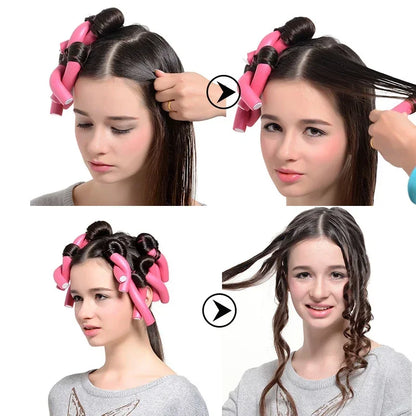 10 stücke Schaum Heatless Curling Stange Weiche Bendy Twist Locken Werkzeug Schwamm Lockenwickler Rollen DIY Haar Styling Werkzeuge Set Zufällige farbe So ist Leben