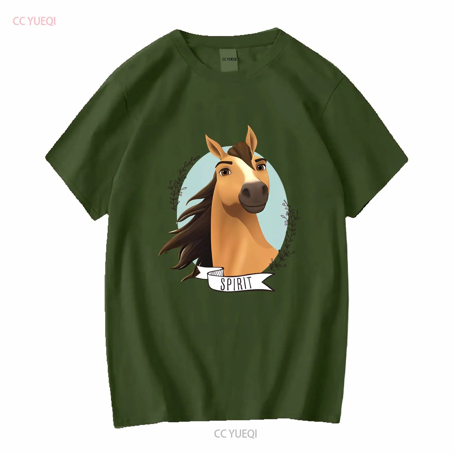 Spirit Wild Horse Kinder-T-Shirt mit langen oder kurzen Ärmeln, Vintage-Waschung, Grafik, Unisex-Mode, vielseitig, bequem So ist Leben