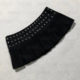 Y2k Kleidung Gothic Punk Damen Kleidung Nieten Mini Rock Harajuku Sexy Ultra Kurze Nieten Faltenrock Hot Girl Kawaii Rock So ist Leben