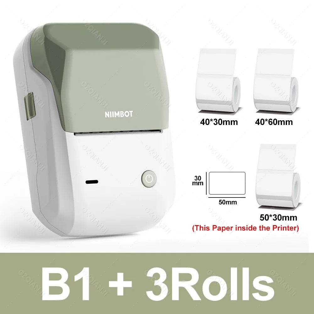 NIIMBOT B1 Tragbarer Thermodrucker mit Bändern, 5,1 cm, selbstklebende Etikettenmaschine, Mini-Bluetooth-Aufkleberhersteller, wasserdichte Etikettenrolle So ist Leben