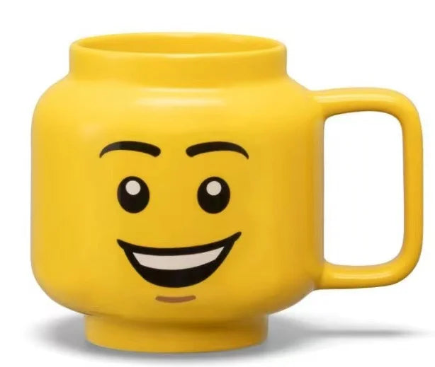Cartoon-Keramikbecher, 250 ml, mit niedlichem Impish-Ausdruck, Figurenkopfmuster, Kaffee, Milch, Tee, Trinkgeschirr für Paare, Freunde, Familie So ist Leben
