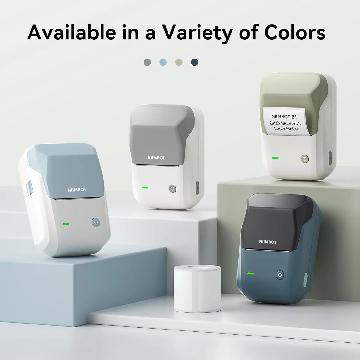 NIIMBOT B1 Tragbarer Thermodrucker mit Bändern, 5,1 cm, selbstklebende Etikettenmaschine, Mini-Bluetooth-Aufkleberhersteller, wasserdichte Etikettenrolle So ist Leben