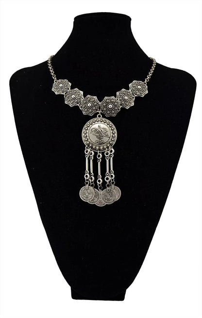 Türkei Bohemian Schwarz Blau Stein Ethnische Münze Quaste Halskette Türkische Gypsy Boho Strand Halsband Lätzchen Indien Halskette für Frauen Party So ist Leben