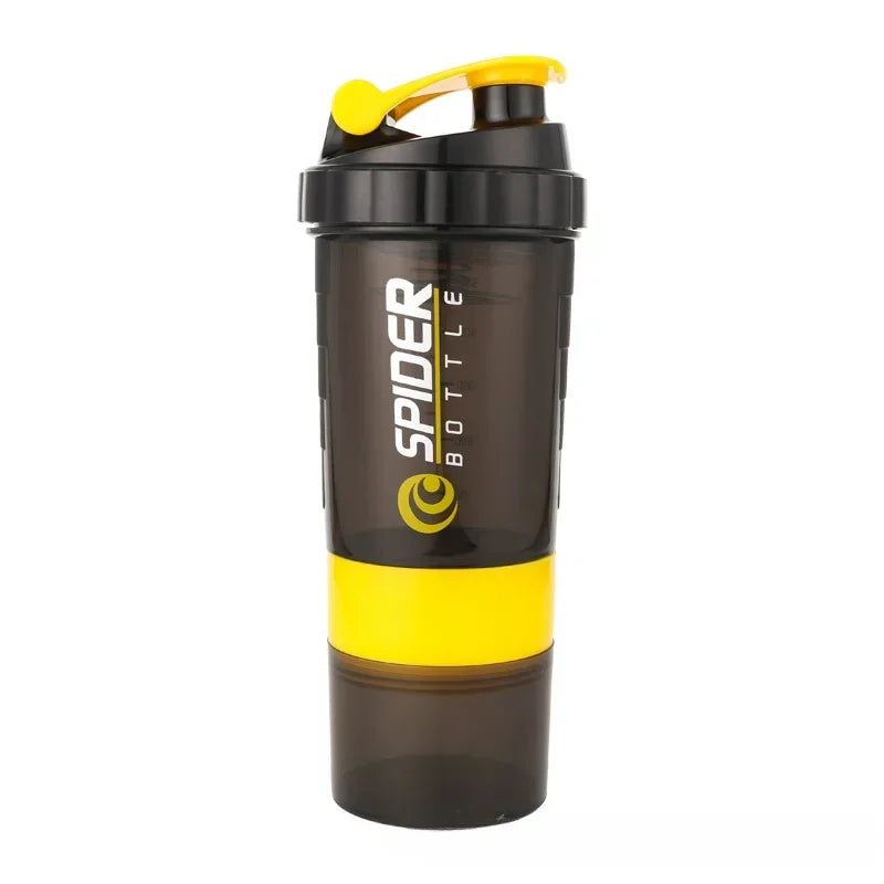 500 ml geschichtete Proteinflasche, Pulvershaker mit Pulver-Aufbewahrungsbehälter, große Wasserflasche, Wasserflasche mit Draht-Rührkugel So ist Leben