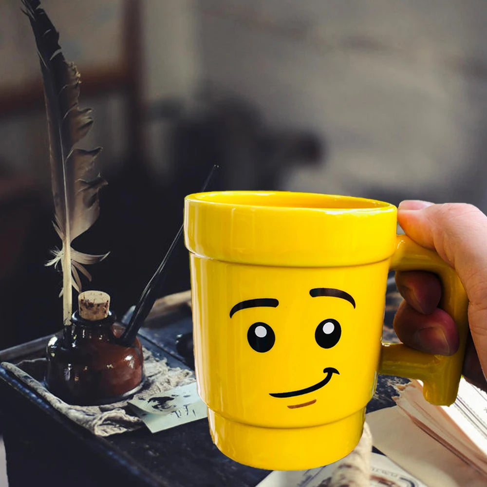 Cartoon-Keramikbecher, 250 ml, mit niedlichem Impish-Ausdruck, Figurenkopfmuster, Kaffee, Milch, Tee, Trinkgeschirr für Paare, Freunde, Familie So ist Leben