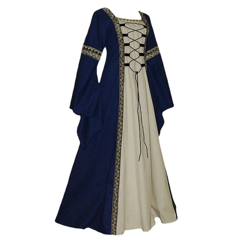 Halloween Frauen Europäischen Mittelalterlichen Gericht Phantasie Vampir Cosplay Kostüm Karneval Vintage Trägerlosen Langarm Elegantes Kleid So ist Leben