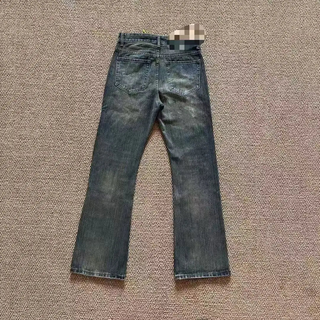 Paris Haute Couture Week Bootcut Jeans aus Bambus-Baumwolle mit verwaschenem Schlamm-Färbeeffekt und Micro-Flare-Schnitt im amerikanischen High-Street-Retro-Stil So ist Leben