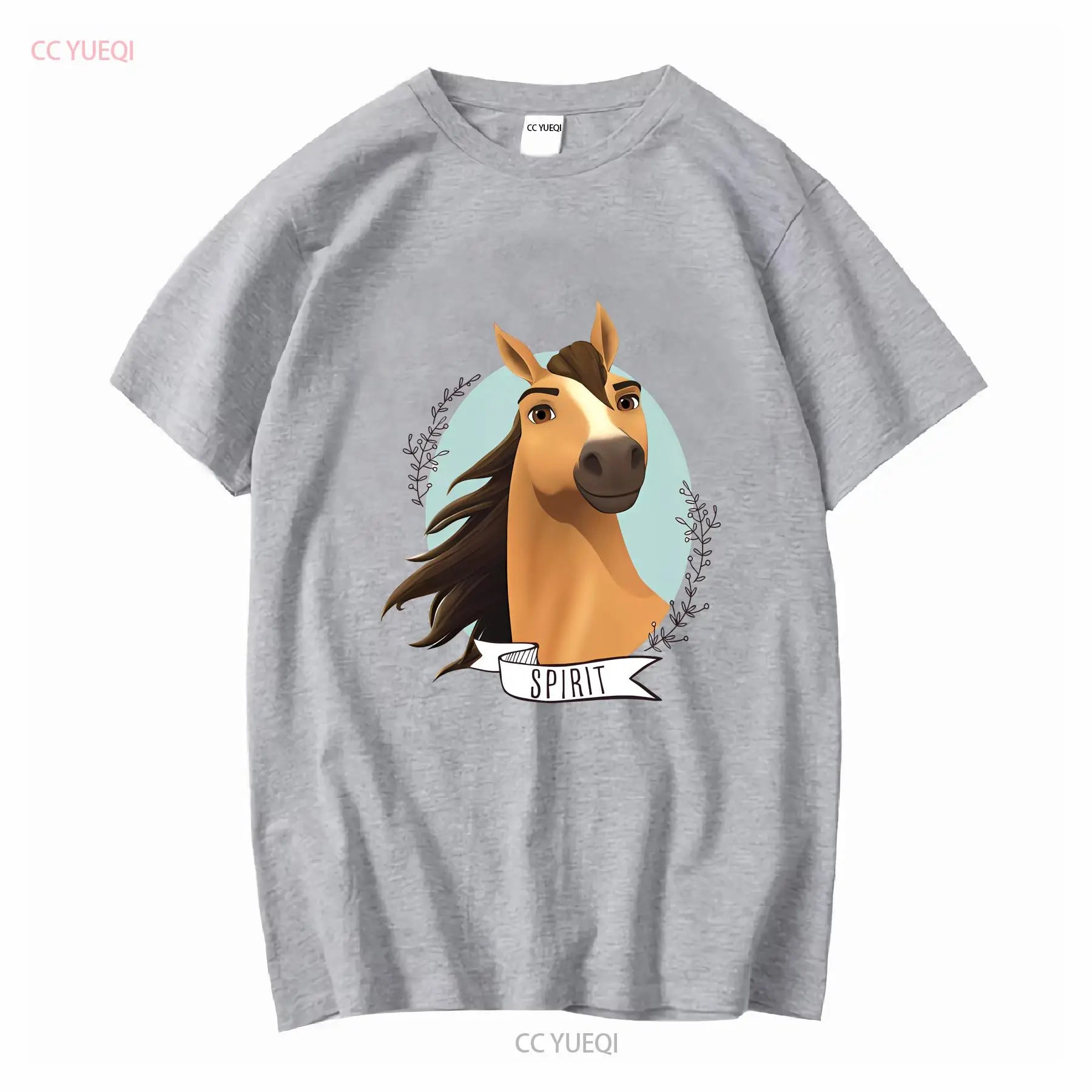 Spirit Wild Horse Kinder-T-Shirt mit langen oder kurzen Ärmeln, Vintage-Waschung, Grafik, Unisex-Mode, vielseitig, bequem So ist Leben