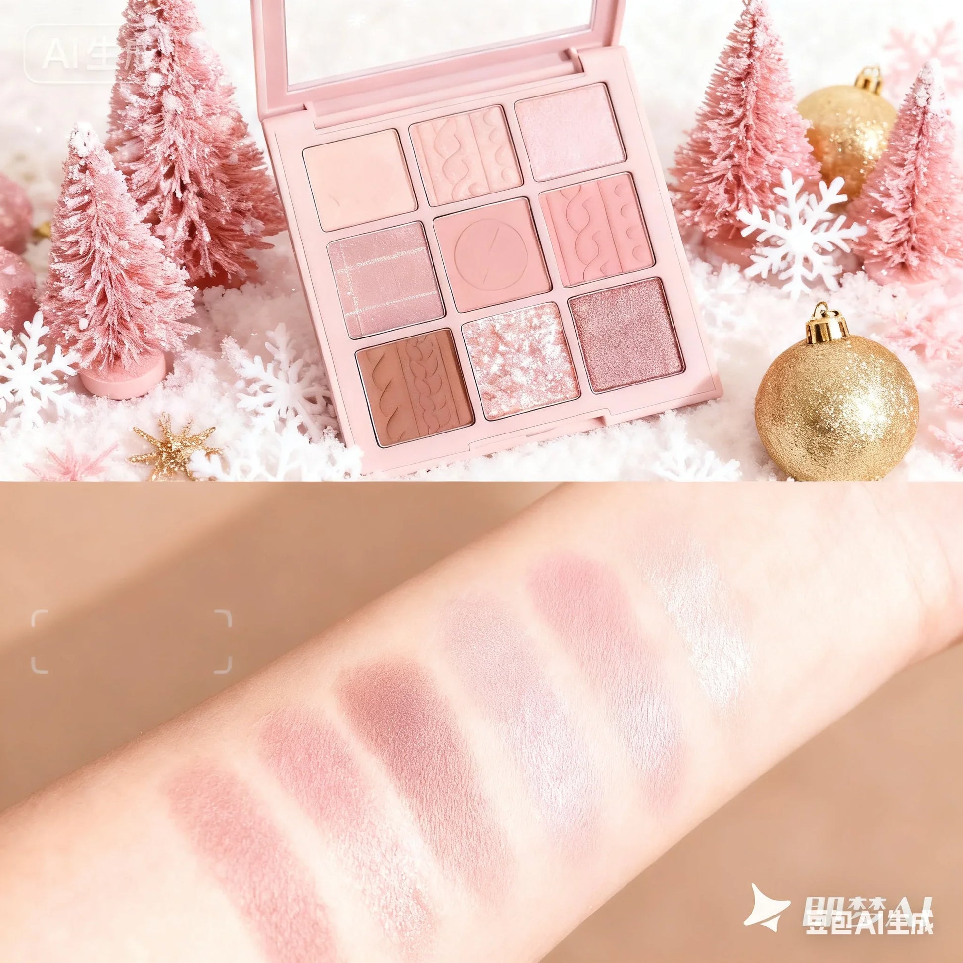 MUGELEEN 9-Farben-Lidschattenpalette, Explosive Shine Pearlescent, Pink Series, unverzichtbar für die tägliche und Party-Looks, hochpigmente So ist Leben