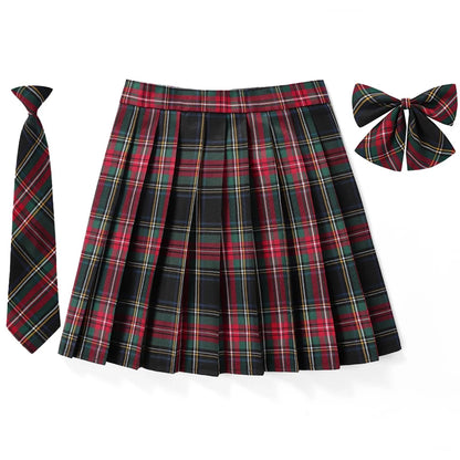 Frauen Hohe Taille Gefaltete Rock Plaid Krawatte Sommer Neue Harajuku Preppy Mini EINE Linie Japanische Schule Uniformen Mädchen Kawaii Rock So ist Leben