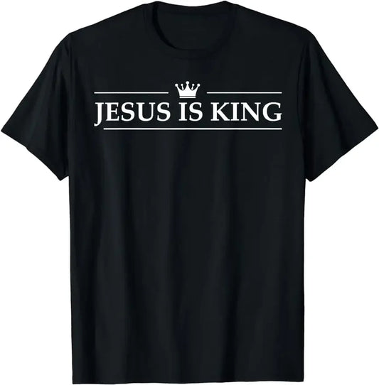 T-Shirt „Jesus ist König“, christlicher Glaube und Schriftvers, Unisex-Stil, für Damen und Herren, grafische, individuell bedruckte T-Shirts