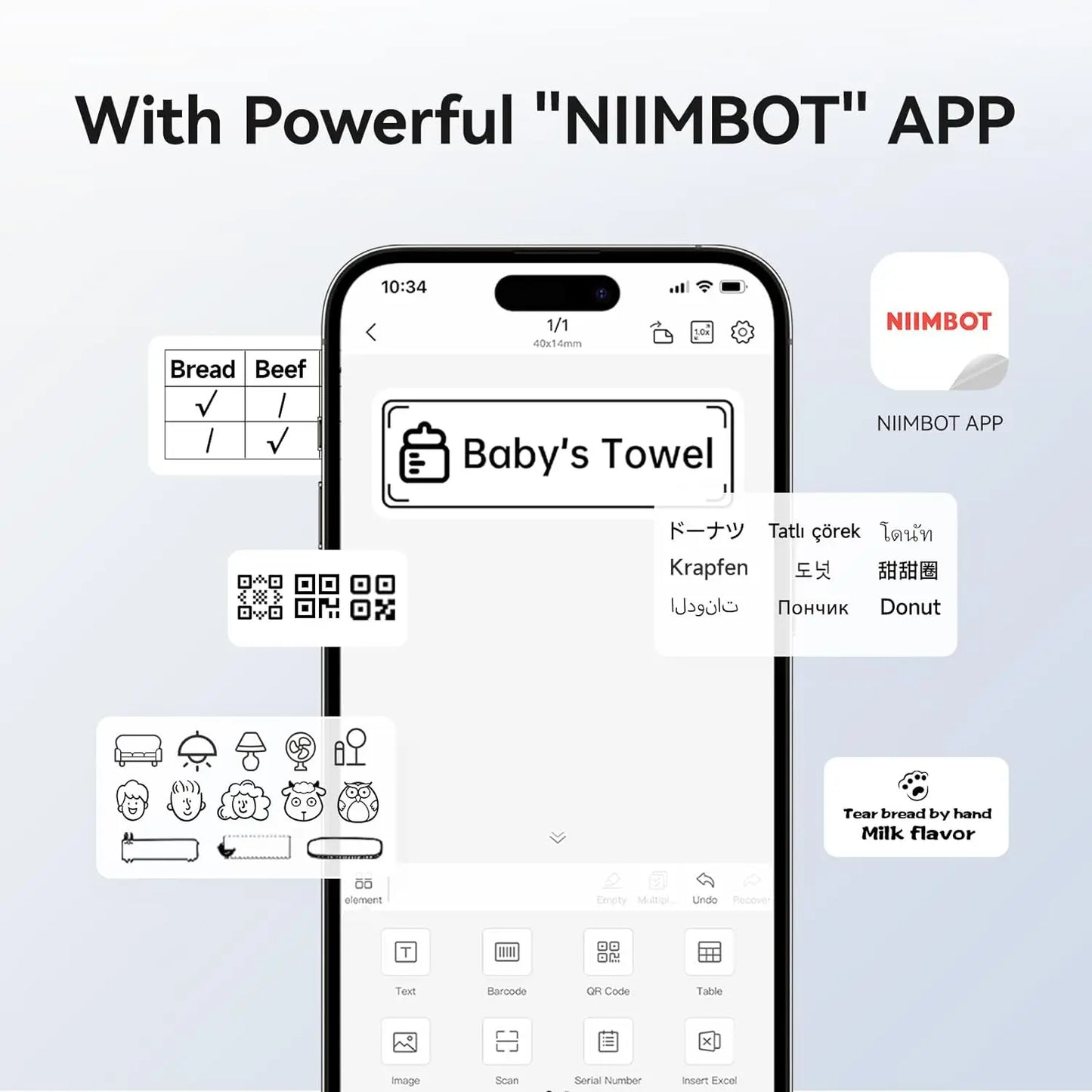 NIIMBOT B1 Tragbarer Thermodrucker mit Bändern, 5,1 cm, selbstklebende Etikettenmaschine, Mini-Bluetooth-Aufkleberhersteller, wasserdichte Etikettenrolle So ist Leben