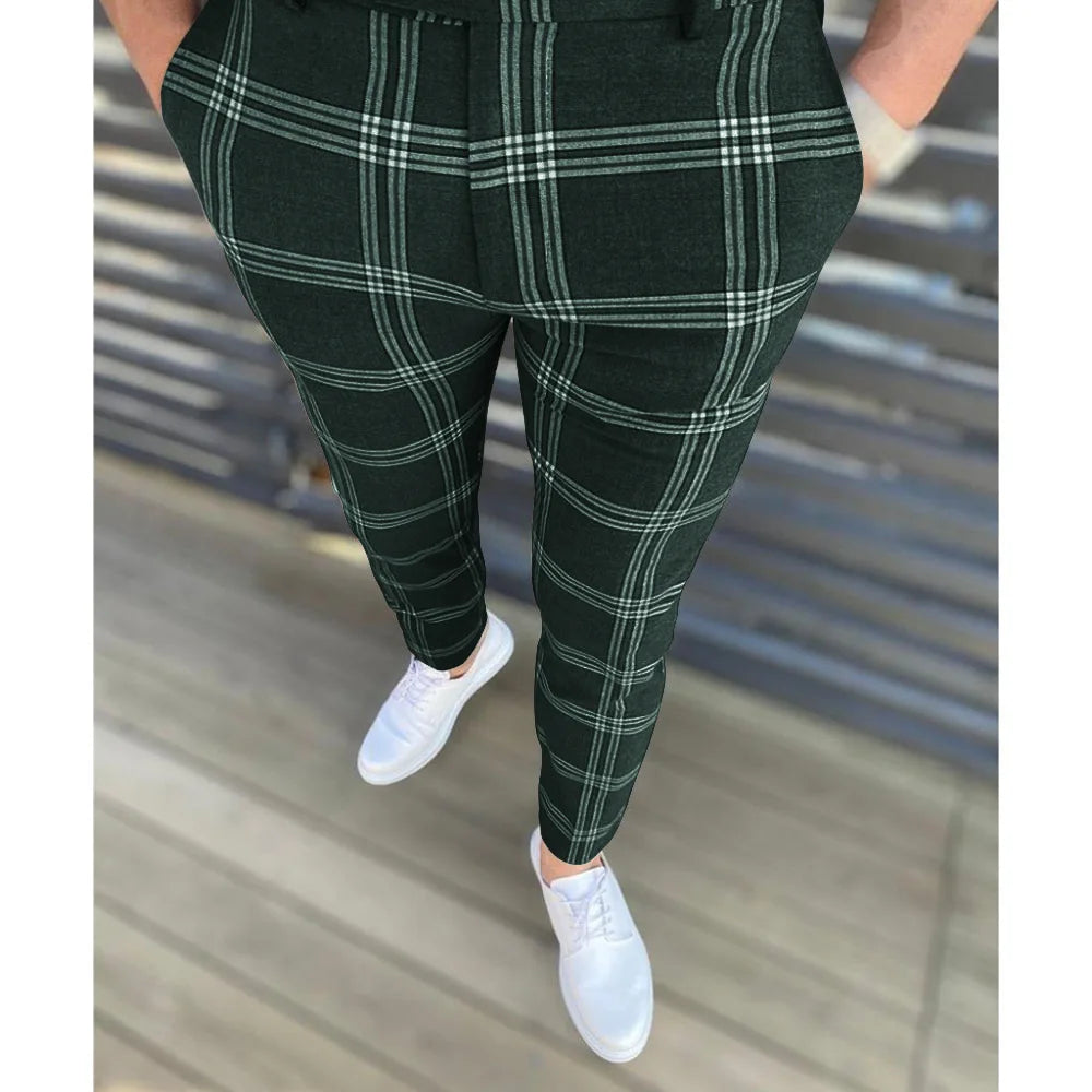 2026 Neue Herren-Bleistifthose Mode Klassische Lässige Gestreifte Bedruckte Hose Männliche Streetwear Business Sport Slim-Fit-Hose Herrenbekleidung So ist Leben