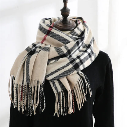 Warmer Winterschal, langer Schal mit Karomuster für Damen, weiches Wärmespeicherungssign, unverzichtbar für kaltes Wetter So ist Leben