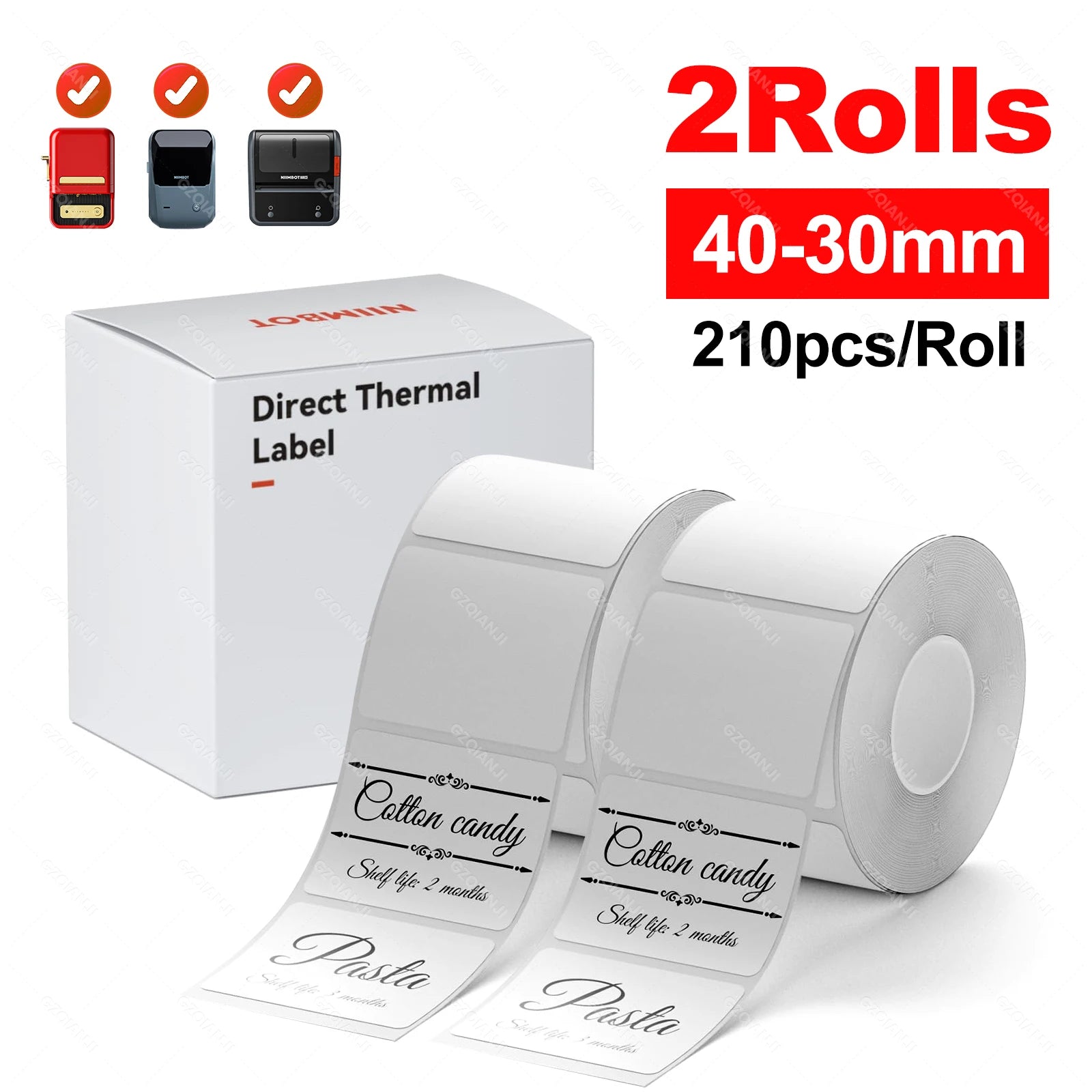 2 Rollen Niimbot B1 B21 B3S Etiketten-selbstklebendes Aufkleberpapier für Etikettendrucker, automatisches Klebepapier, Namenskarte, stationäre Markierung So ist Leben