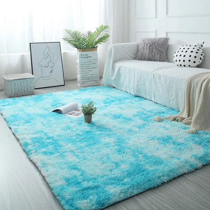 Weißer flauschiger Flurteppich Modernes Wohnzimmer - So ist Leben