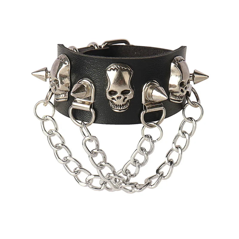 Punk Niet Stern PU Leder Armband Für Frauen Männer Hip Hop Gothic Dark Girl Rock Schmuck Anhänger Liebe Kette Hip Hop Zubehör So ist Leben