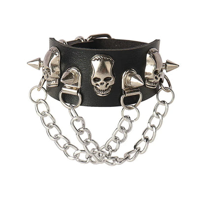 Punk Niet Stern PU Leder Armband Für Frauen Männer Hip Hop Gothic Dark Girl Rock Schmuck Anhänger Liebe Kette Hip Hop Zubehör So ist Leben