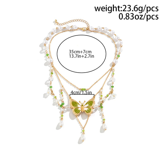 Gothic Schmetterling Halskette mit Metallkette - So ist Leben