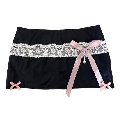 Y2K Einstellbare Taille Mini Rock Harajuku Hot Girl Einfarbig Retro Grau Denim Rock Frauen Gothic Schlanke Hüfte Niedrige Taille Kurzen Rock So ist Leben