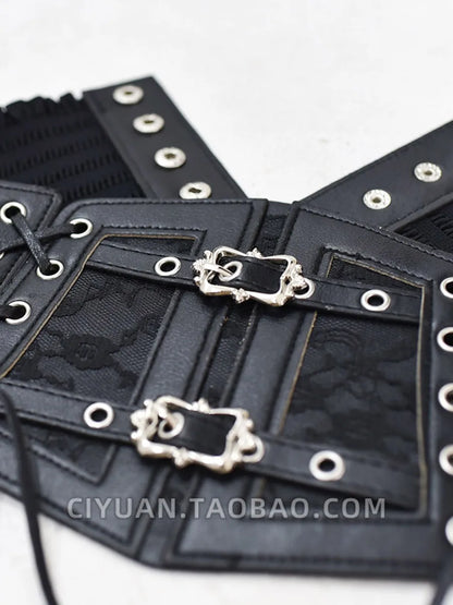 LOLITA Punk Gothic Steam Lace Quaste Tie Taillengürtel geraffte Taille getragen mit Accessoires und Gürtel So ist Leben