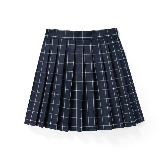 Sommer Frauen Hohe Taille Gefaltete Plaid Röcke Mini Tennis Rock Harajuku JK Japanische Schuluniform Kurze A-Line Mini Rock Mädchen So ist Leben