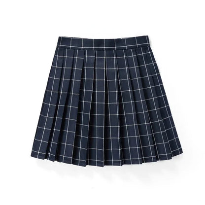 Sommer Frauen Hohe Taille Gefaltete Plaid Röcke Mini Tennis Rock Harajuku JK Japanische Schuluniform Kurze A-Line Mini Rock Mädchen So ist Leben