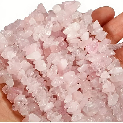 1 Strang (16 Zoll) Natürliche Rosenquarzperlen, natürliche unregelmäßige zerkleinerte Steinschnüre, facettierte dekorative Rosenquarzperlen So ist Leben