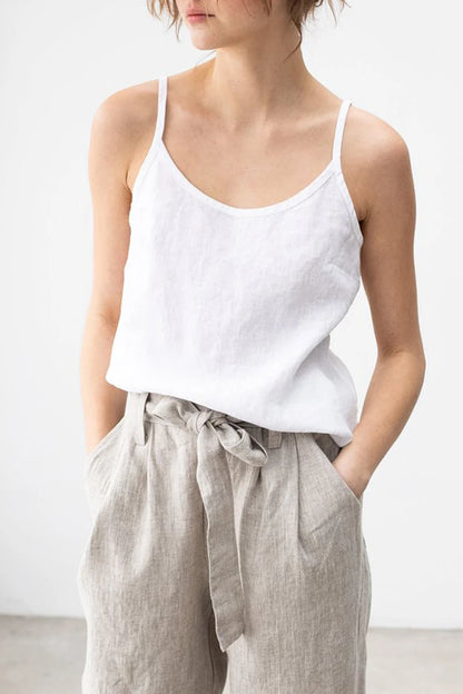 Sommer frauen Weste Leinen Rundhals V-ausschnitt Sexy Einfarbig Casual Bequeme Tank Top hübsch Siguroji ropa de mujer, 321301 WTY So ist Leben