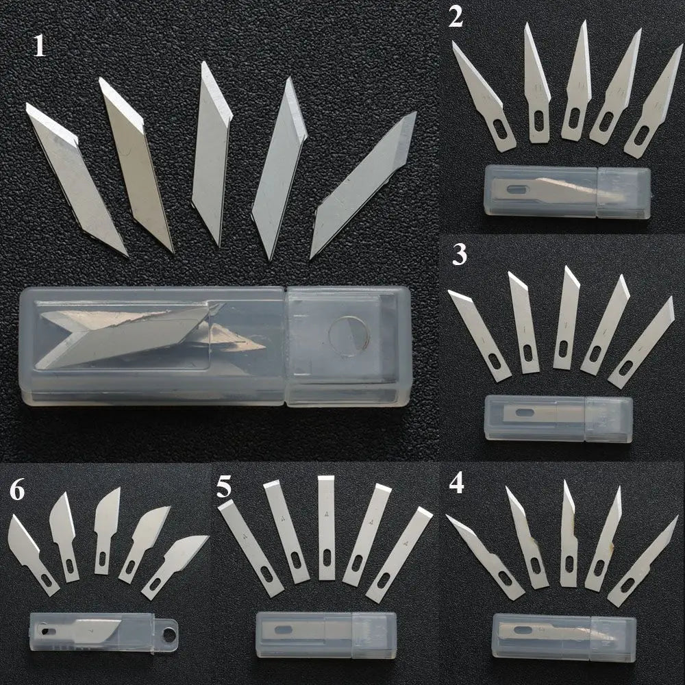 10PCS Klingen Cutter Handwerk Holz Carving Messer Gravur Nicht-Slip Metall Skalpell Messer Teile Handy PCB Reparatur hand Werkzeuge So ist Leben
